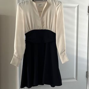 BA&SH Cream and Black Clelia dress